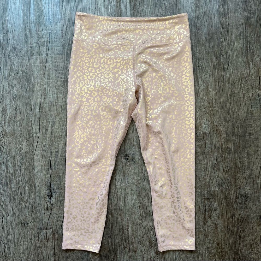 ZYIA Gold Leopard Light n Tight High Rise 7/8 24” - Size 16-18